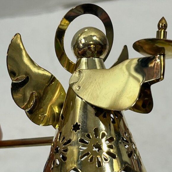 VTG Brass Metal Long Handle Angel Holiday Christmas Candle Snuffer 9" Long - Picture 7 of 14